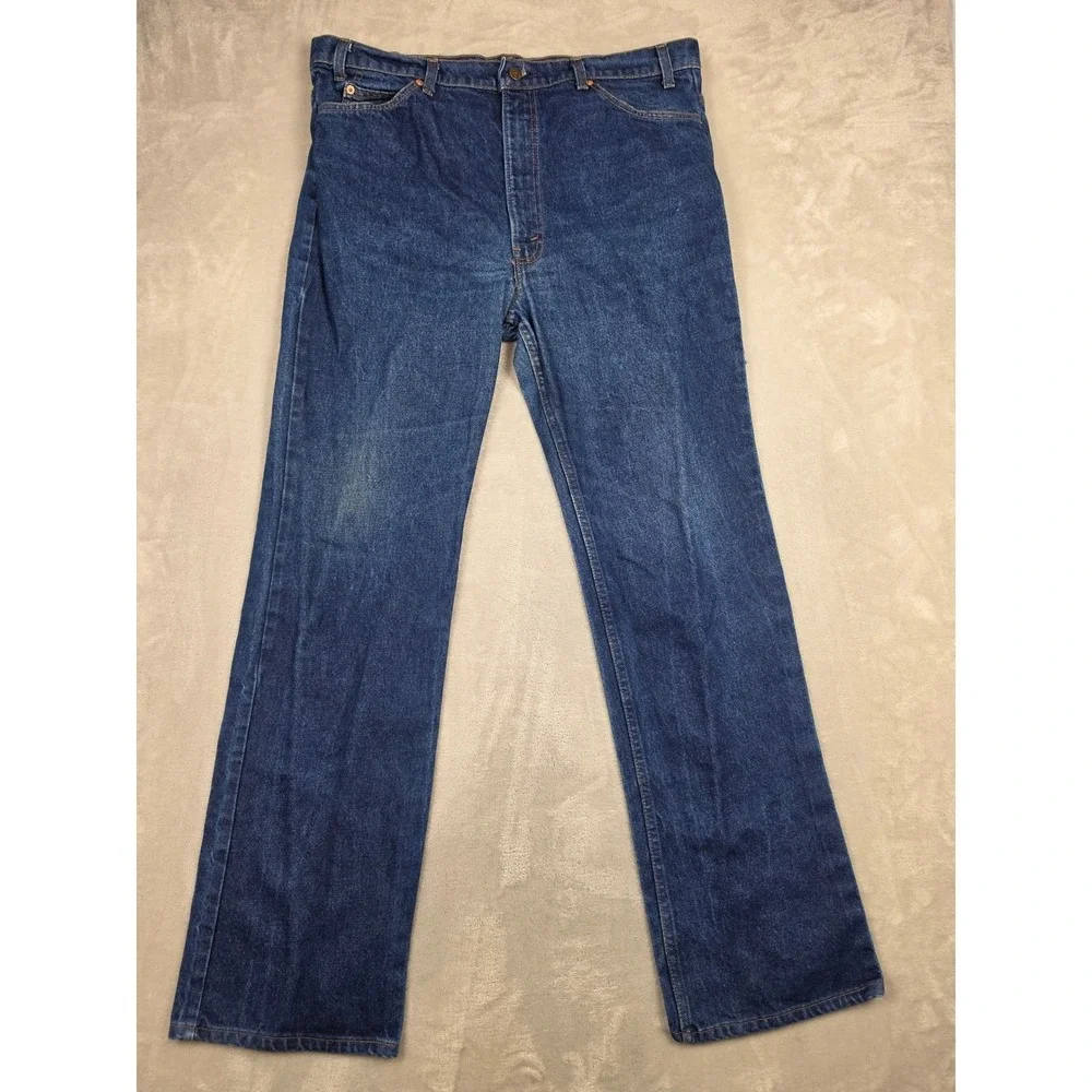 Vintage Levi's 517 Bootcut Jeans Men 40x34 Blue Orange Tab USA Made 80s Denim